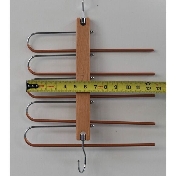 Pants Rack Space Saver Closet Organization Slacks Jeans Clothes‎ Wood Hanger - Picture 8 of 8